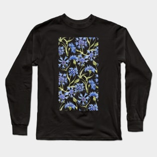 pattern with blue wildflowers Long Sleeve T-Shirt